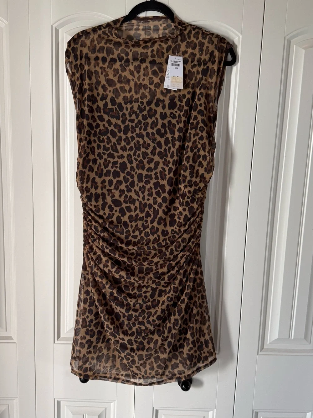 NWT Size XL Abercrombie & Fitch Paloma Leopard Print Mini Dress - Tan & Black.